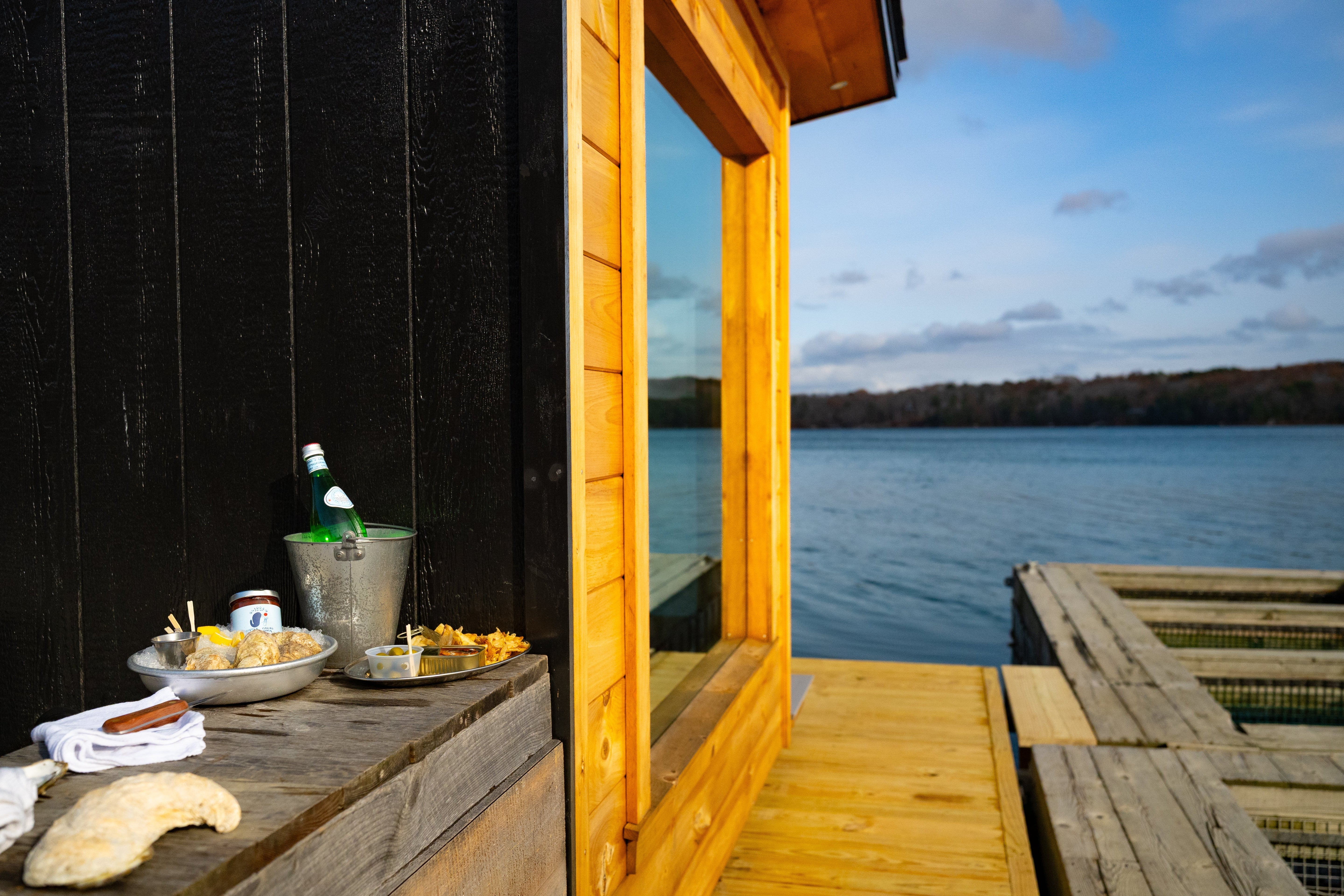 sauna at Glidden Point Oyster Farms