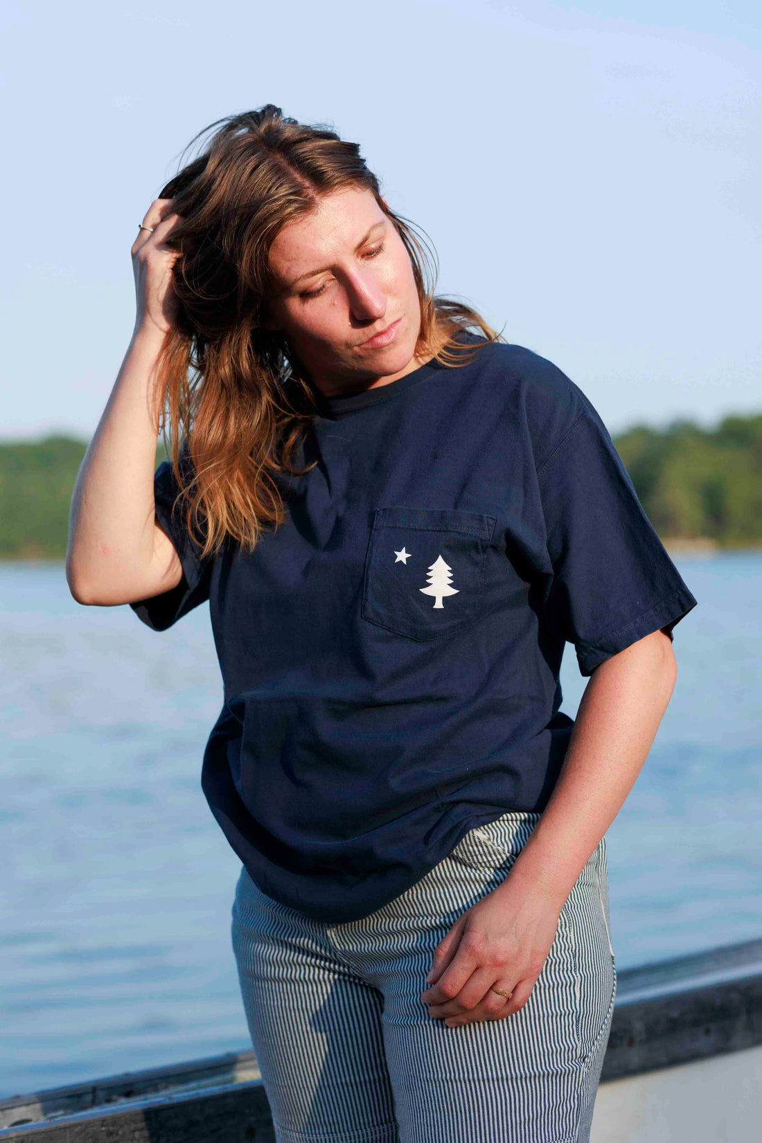 Old Maine Flag Pocket T-Shirt